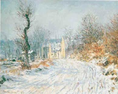 Claude Monet Road to Giverny in Winter Norge oil painting art